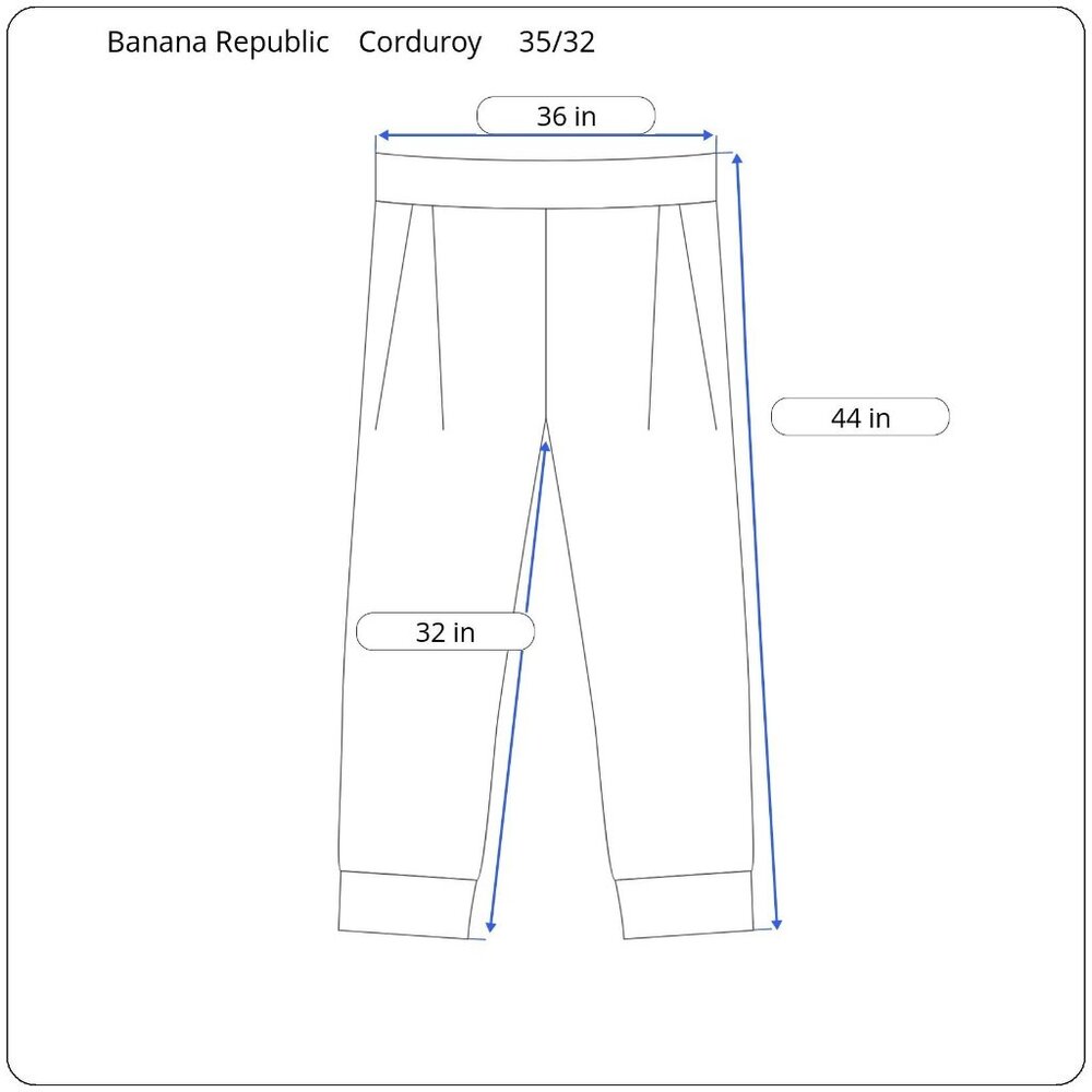 Banana Republic Smithfield Corduroy Pants 35x32 Khaki Cotton Classic Versatile - Picture 3 of 10